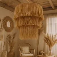 Lustre suspendu en raphia moderne plafonnier macramé tenture murale Art Design décoration de la maison décoration murale abat-jour cadeau
