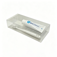 Boîte d'emballage en plastique multi-matériaux personnalisée, pliable à plat, transparente, rectangulaire, anti-casse, pour kit de toilette jetable d'hôtel
