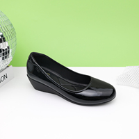 Chaussures personnalisées pour femmes, bout rond, talon épais, semelle souple, en cuir PU, ballerines plates, chaussures de bureau pour femmes