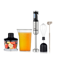 Rad Blender tangan baja tahan karat 5 dalam 1, Set Blender tangan prosesor makanan pencincang sayuran celup