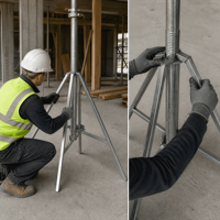 Accessoires d'échafaudage Ringlock, étais en acier, trépieds de 900 mm de hauteur de travail, trépieds de coffrage pour travaux de génie civil