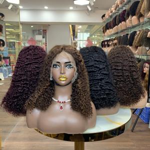 Fournisseur de cheveux birmans bruts, perruques à dentelle frontale 13x4, SDD, 14 pouces # 4 perruques bouclées birmanes pour femmes - Product Image 5