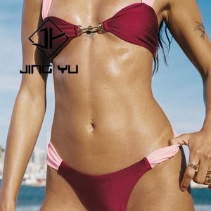 Maillot de bain en satin patchwork de luxe hawaïen personnalisé, micro bikini en nylon de haute qualité - Product Image 4