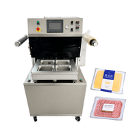 Machine d'emballage sous vide à gaz pour plateau de remplacement pour ligne de production commerciale de poulet teriyaki, satay, viande, roti, bœuf, corned beef