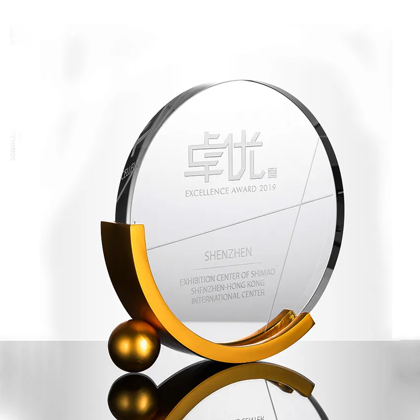 Customized creative crystal trophy medal Customized excellent employee metal trophy authorization plate
