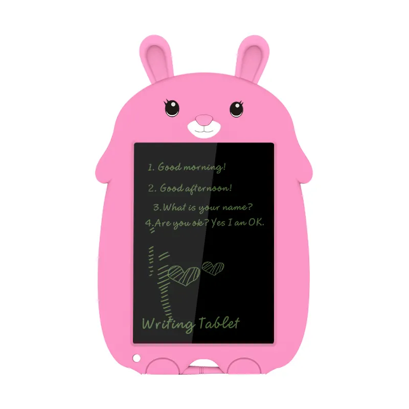 Ewriter elettronico da 9 pollici del coniglio rosa del fumetto dello scrittore elettronico dei bambini fatto professionale
