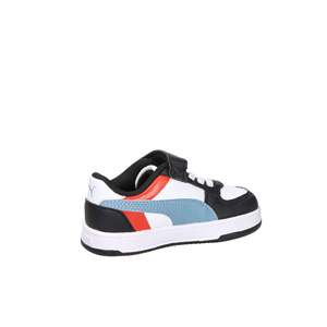 Sneakers Puma per Bambini Bianche e Nere con Chiusura in Velcro Stile Basket - Product Image 5