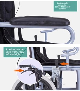 Fauteuil roulant pliable en acier, manuel, léger et économique pour personnes handicapées - Vente en gros - Product Image 2