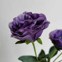 Bunga Lisianthus Sutra Buatan Texas Bluebell Tangkai Tunggal Ungu Eustoma Locust 69cm Hiasan Bunga untuk Pernikahan Natal Paskah