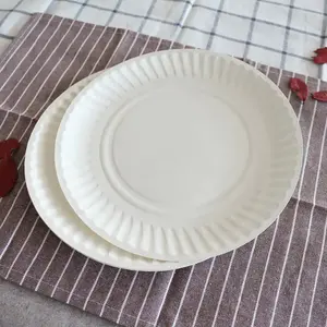 9inch round paper plate paper dish for food contact