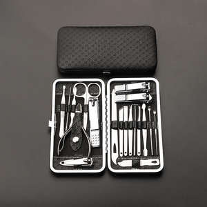 Kit de soin des ongles en acier au carbone 19 pièces Outils professionnels pour couper les ongles Ensemble de ciseaux de manucure - Product Image 4