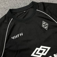Jersey Sepak Bola Sublimasi Custom OEM, Lengan Pendek, Unisex, Logo Custom, Cepat Kering, 100% Polyester, Warna dan Ukuran Dapat Disesuaikan