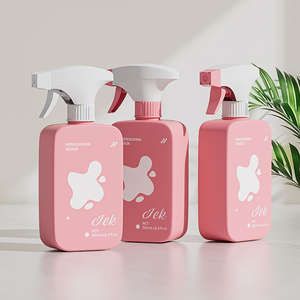 Sang Trọng Rỗng 350Ml 500Ml <span class=keywords><strong>HDPE</strong></span> Vuông Màu Xanh Lá Cây Phun Chai Với Kích Hoạt - Product Image 6