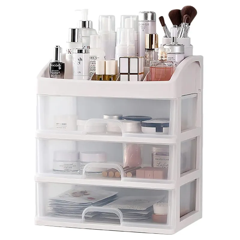 Mascot Out Stock 4 Layer Desktop Organizer Desk Plastic Storage Box with 3 Drawer for Cosmetic Sundries Stationeries Cheap Price