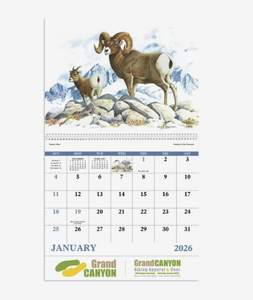 ปฏิทินปี 2027 แบบกำหนดเองที่ดีที่สุด ปฏิทินเดินป่าสัตว์ป่า ของแจกพร้อมโลโก้ ของขวัญแบบสันห่วง ขายส่ง คุณภาพพรีเมียม สำหรับแขวนผนัง - Product Image 3
