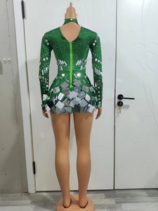 Vestidos de fiesta con purpurina brillante, manga larga, lentejuelas, corto, baile de graduación, vestido de línea <span class=keywords><strong>A</strong></span>, Ropa de baile de escenario para mujer, Mini vestido de Club nocturno para mujer - Product Image 3