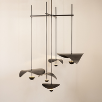 Lustre en métal sculpté en forme de feuille de lotus, style vintage simple, Art Déco, lampe suspendue pour maison et hôtel, éclairage intérieur