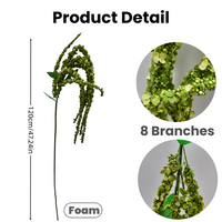 Hochwertige Künstliche Schaumstoff-Grünpflanzen Hängendes Laub Grün-Weiße Amaranthus-Pflanzen für Hochzeits-Vasen-Sträuße Blumenarrangements