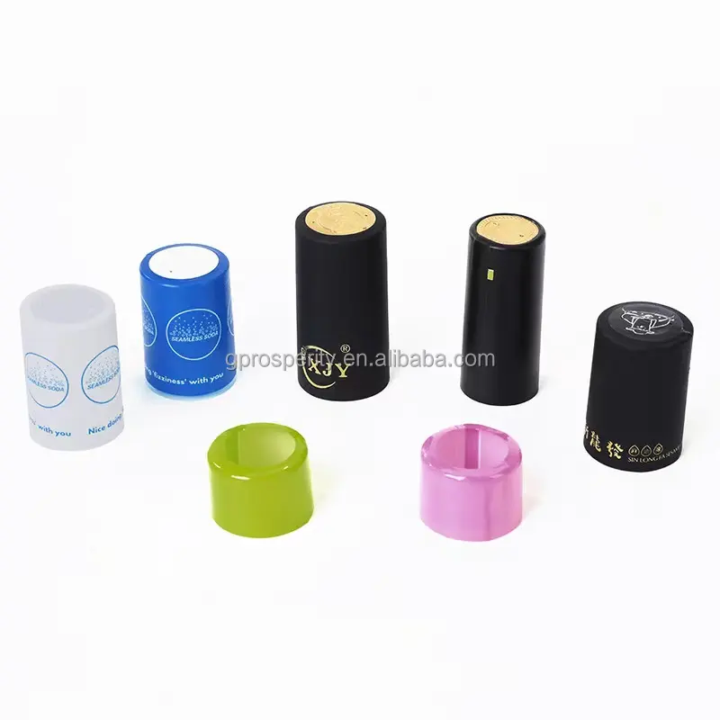 Custom plastic heating contraction wine capsule PVC heat shrink capsule for wine bottle