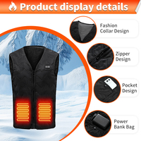 Manteau chauffant pour hommes Usb chauffage sans manches gilet électrique réchauffement vestes chauffantes pour Camping en plein air ski pêche chasse