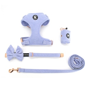 Produsen Harnesses Anjing Kustom yang Dipersonalisasi Harnesses Anjing Mewah dari Kain Corduroy Kalung, Tali, & Harnesses Hewan Peliharaan Lainnya - Product Image 3