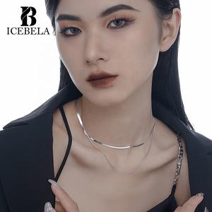 뜨거운 판매 보석 힙합 쿠바 1.7 2.5mm 두께 뱀 사슬 실버 도금 진짜 925 스털링 실버 목걸이 여성용 - Product Image 6