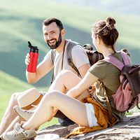 Bouteille en aluminium légère, gourde de voyage étanche avec couvercle à pression, facile à transporter pour la salle de sport, le sport, la randonnée, la pêche, boisson directe, sûre
