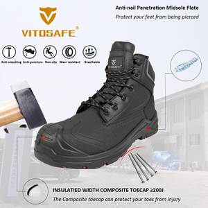 Scarpe Antinfortunistiche VITOSAFE in Vera Pelle Antiscivolo, Resistenti ad Acidi e Alcali, Traspiranti per Magazzini Chimici, per Uomo, Lavori Pesanti - Product Image 3