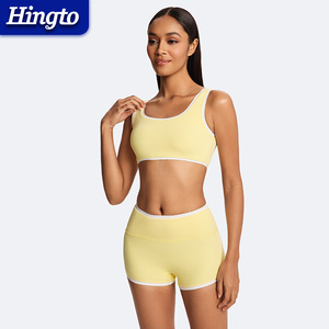 कस्टम लोगो सक्रिय रूप से थोक कस्टम महिला जिम स्पोर्टवियर फिटनेस नायलॉन योग सेट वर्कआउट कपड़े दो टुकड़े कसरत सेट महिला - Product Image 5
