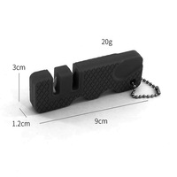 AJOTEQPT Mini aiguiseur de couteaux en céramique manuel à deux étages portable pour l'extérieur petits outils de cuisine pierre à aiguiser en acier inoxydable