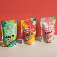 Sacs d'emballage personnalisés pour noix de cajou imprimés numériquement, pochettes Mylar verticales, sacs d'emballage alimentaire en aluminium avec fermeture éclair