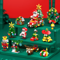 Nouvel Ensemble de Blocs de Construction de Noël DIY, Jouets Éducatifs en ABS pour Garçons à Assembler (Petit Sapin de Noël et Père Noël)