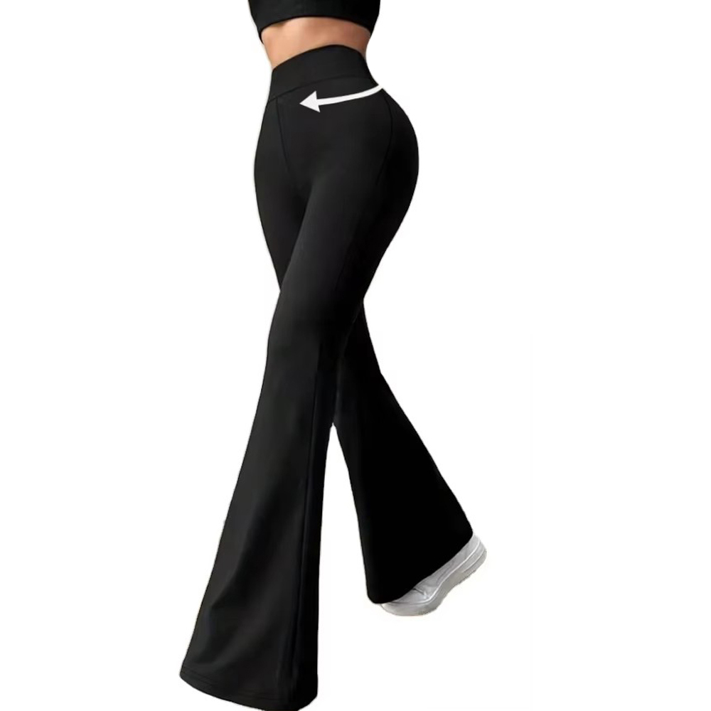2025 New Color Blocking Casual High Elastic Waist Wrinkle-Resistant Spandex/Polyester Yoga Pants Tummy Control Full Length