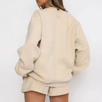 Ensemble de survêtement court deux pièces personnalisé unisexe pour femme, sweat-shirt et short de jogging