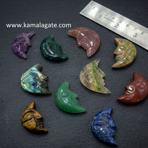 Escultura de Luna Tallada a Mano en Labradorita, Cristal Pulido, Piedra Semipreciosa Natural, Decoración y Regalo para Días Festivos - Product Image 5