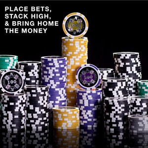 Set da Poker da 500 Fiches in Acrilico con Valigetta in Alluminio, Carte da Gioco, Bottone del Dealer per Poker, Giochi da <span class=keywords><strong>Casin</strong></span>ò a Casa - Product Image 5