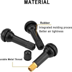 Valve de pneu tubeless TR413 en cuivre et caoutchouc pour remplacement et réparation, type American Mouth - Product Image 3