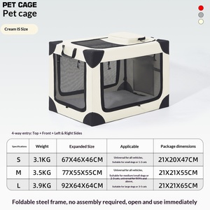 Cage de transport pliable et légère pour animaux de compagnie, idéale pour chiens et chats, voyages en voiture - Product Image 6
