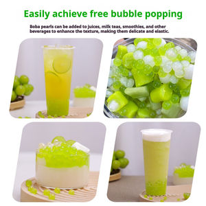 Toptan 1.2kg Yeşil Üzüm Aromalı Az Yağlı Şekerli Patlayan Boba İncileri Toplu Paket Meyve Suyu Topları - Product Image 4