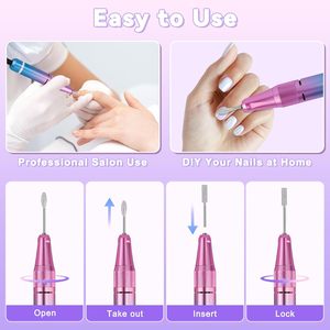 Kit Profesional Portátil de Taladro Eléctrico para Uñas de 40,000 RPM con Pantalla LED, Batería Recargable de 3000mAh, Lima de Uñas Eléctrica para Uñas Acrílicas y Gel - Product Image 6