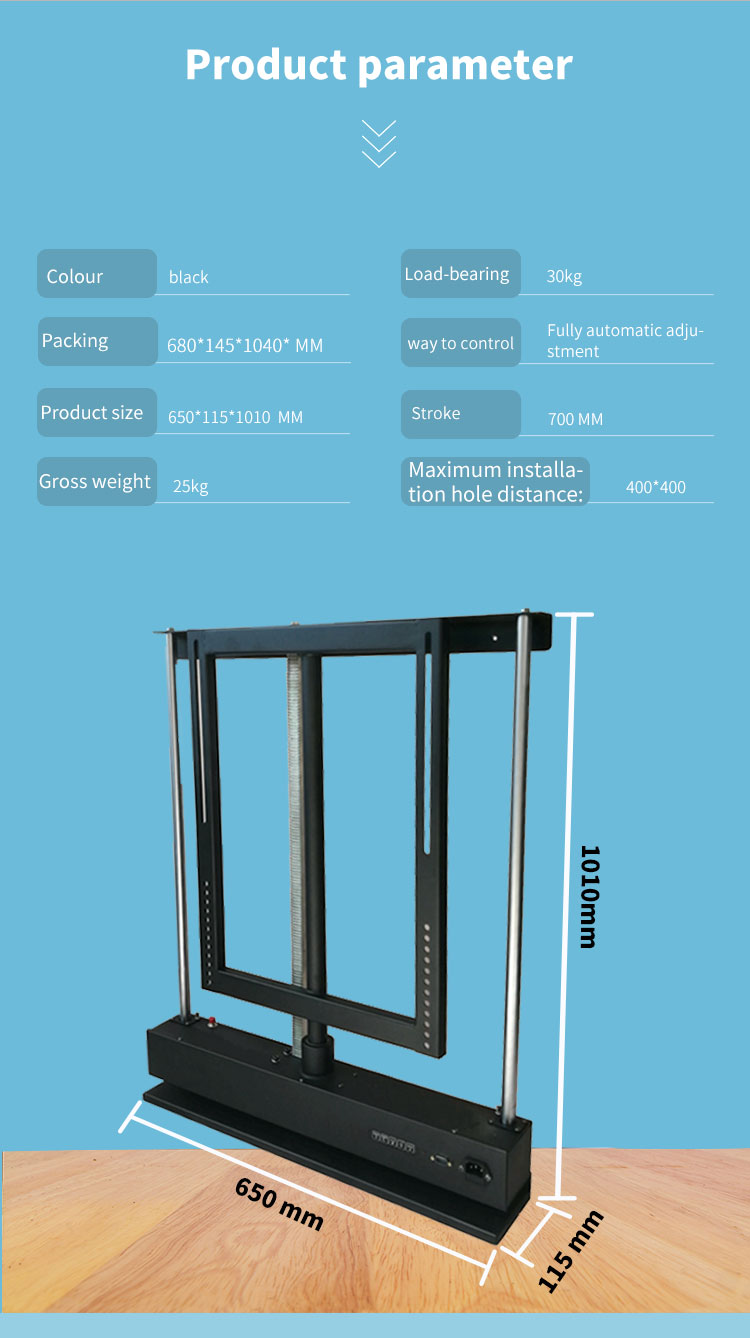 Factory Remote control Height Adjustable motorized 360 degree rotation Swivel cabinet TV stand TV mount for Home office hotel