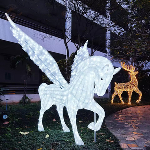 Kỳ nghỉ Led Ngoài Trời giáng sinh <span class=keywords><strong>Motif</strong></span> 3D trắng Acrylic thắp sáng ngựa động vật hình điêu khắc <span class=keywords><strong>Motif</strong></span> đường phố trung tâm trang trí - Product Image 2