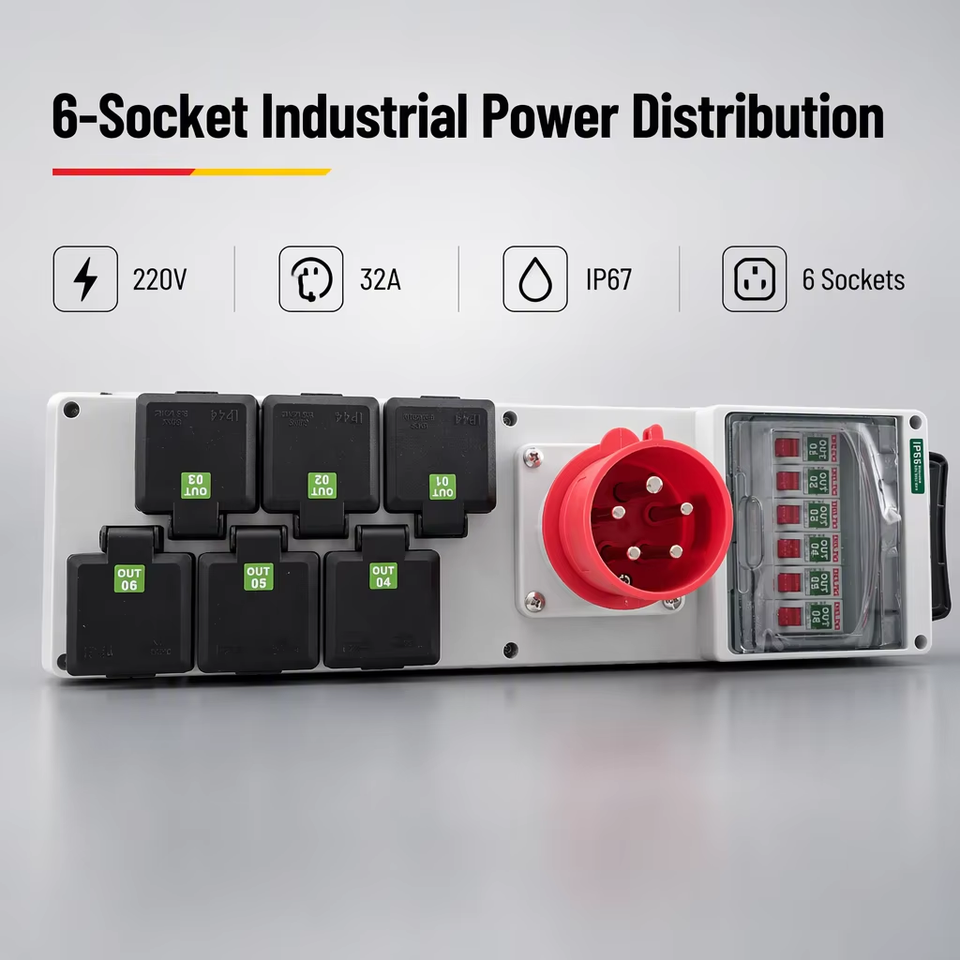 CHEM Industrial Waterproof Wall-mounted 63A Male Panel Mounted Plug 16A ...
