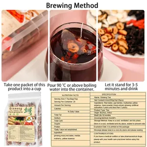 Thé aux cinq trésors au ginseng aromatisé, en sachets et en vrac, 5g*30, vente chaude, avec datte rouge, qualité supérieure, fait à la main, thé santé - Product Image 5