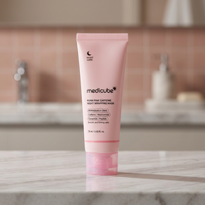 Masque de nuit enveloppant à la caféine rose PDRN Medicube 75 ml, masque facial de nuit - Product Image 4