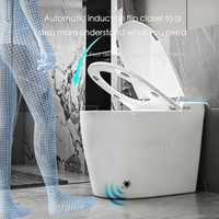 WC intelligent avec bidet 1000g MaP, ouverture/fermeture automatique, distributeur de mousse, siège chauffant, réservoir intégré, télécommande, forme allongée, vente en gros