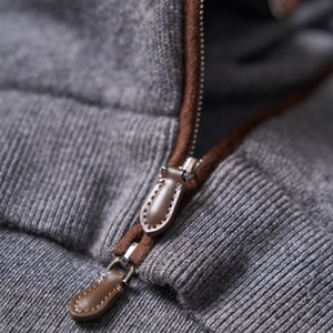 Chaleco de punto sin mangas para hombre, mezcla de cachemira y <span class=keywords><strong>lana</strong></span>, cuello simulado, cremallera completa, suéter casual de invierno, venta al por mayor ODM - Product Image 3