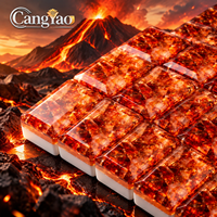 Set Mahjong Lipat 160 Ubin Akrilik dengan Tas Pembawa Pola Bunga 4 Lapis untuk Empat Pemain