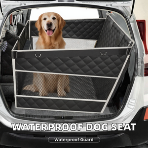 Extenseur de siège arrière monobloc à fond rigide pour chats et chiens avec 2 fenêtres en maille, siège auto pour animaux de compagnie en tissu Oxford imperméable avec poche de rangement - Product Image 2