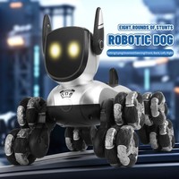 Robot chien interactif intelligent, jouet robotique parlant avec lumières d'expression faciale, commande vocale et capteur tactile